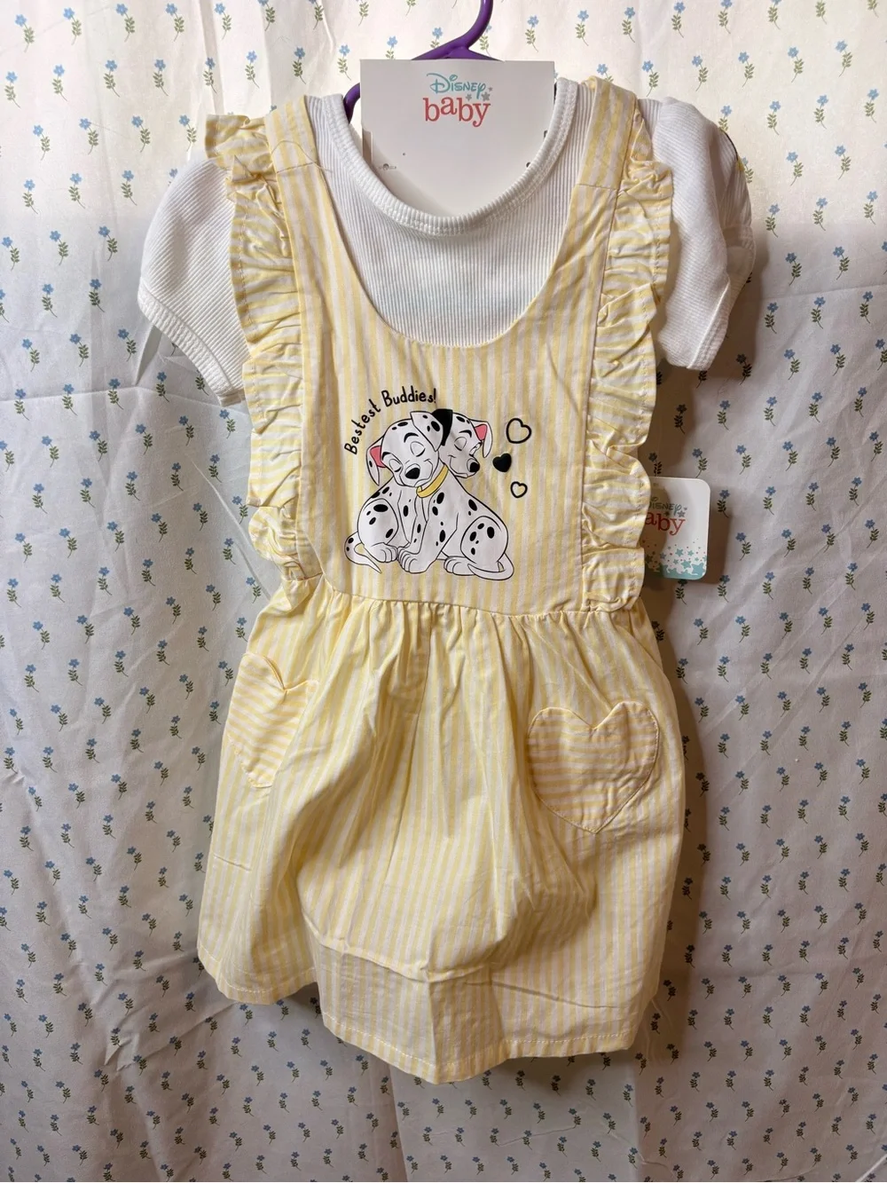 Disney Baby Yellow Stripe One-Piece
